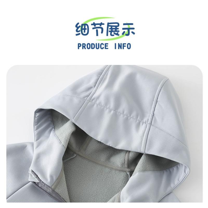 Kids Thickened Fleece Windbreaker Jacket For Boys And Girls Children Warm Outerwear