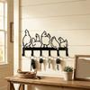 Five Hen Silhouette Wall Hanging Key Holder Vintage Clothes Storage Rack  Rural Farmhouse