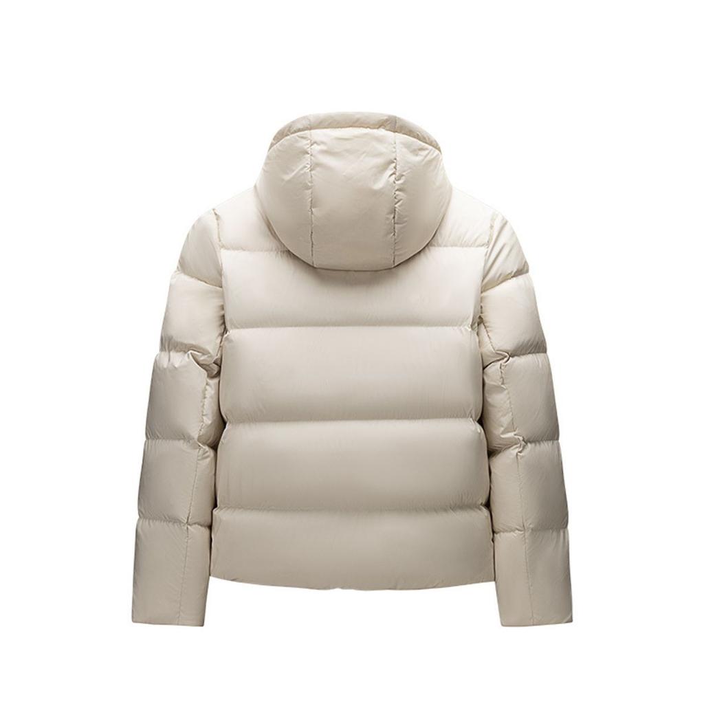 Anta Solid Color Zipper Hooded Comfortable Breathable Versatile Down Jacket Women outerwear White Tea 162517910-2
