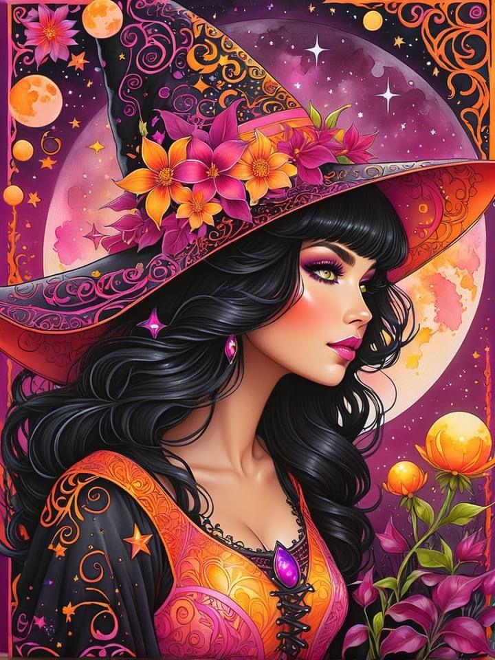 Fairy Dust AB Wonderful Witch Girl 5D Diamond Painting Kits Cartoon Magic Woman Art DIY Drills Mosaic Embroidery Cross-stitch