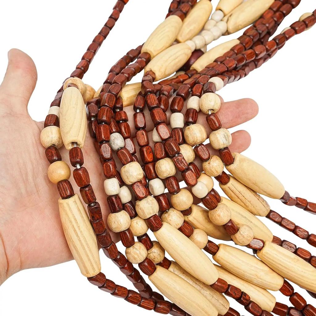 Door Curtain Bamboo Curtain Wooden Curtain 90 x 175 cm Natural Living Room Divider Insect Protection Wood Decorative Curtains