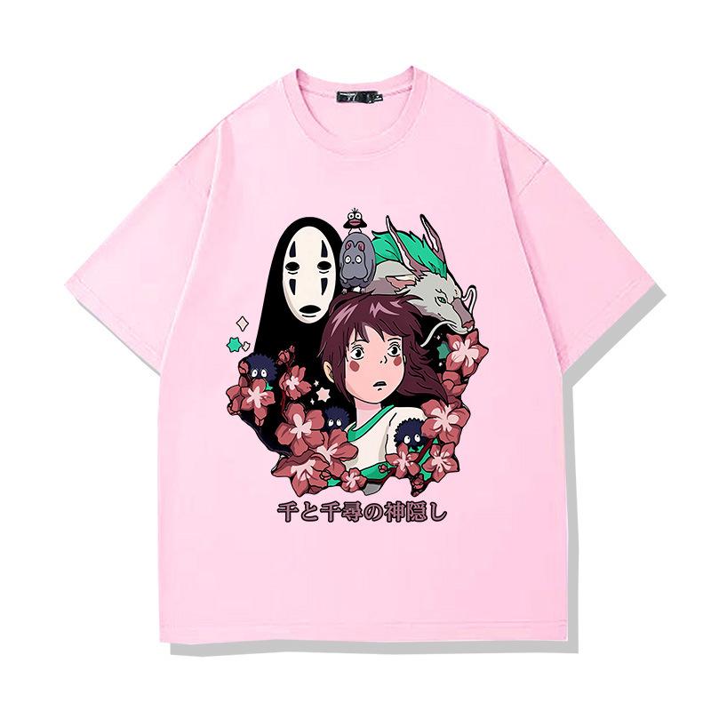

Японское аниме Унесенные призраками футболка с коротким рукавом 100% хлопок мужская и женская летняя модная брендовая одежда с коротким рукавом M