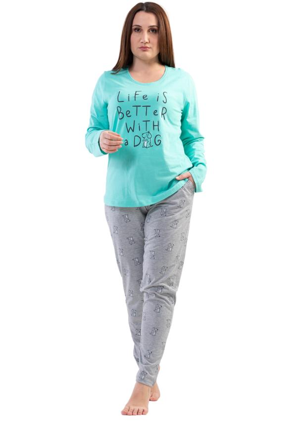 Piżama Damska Vienetta Bawełniana +Size 2Xl Długa