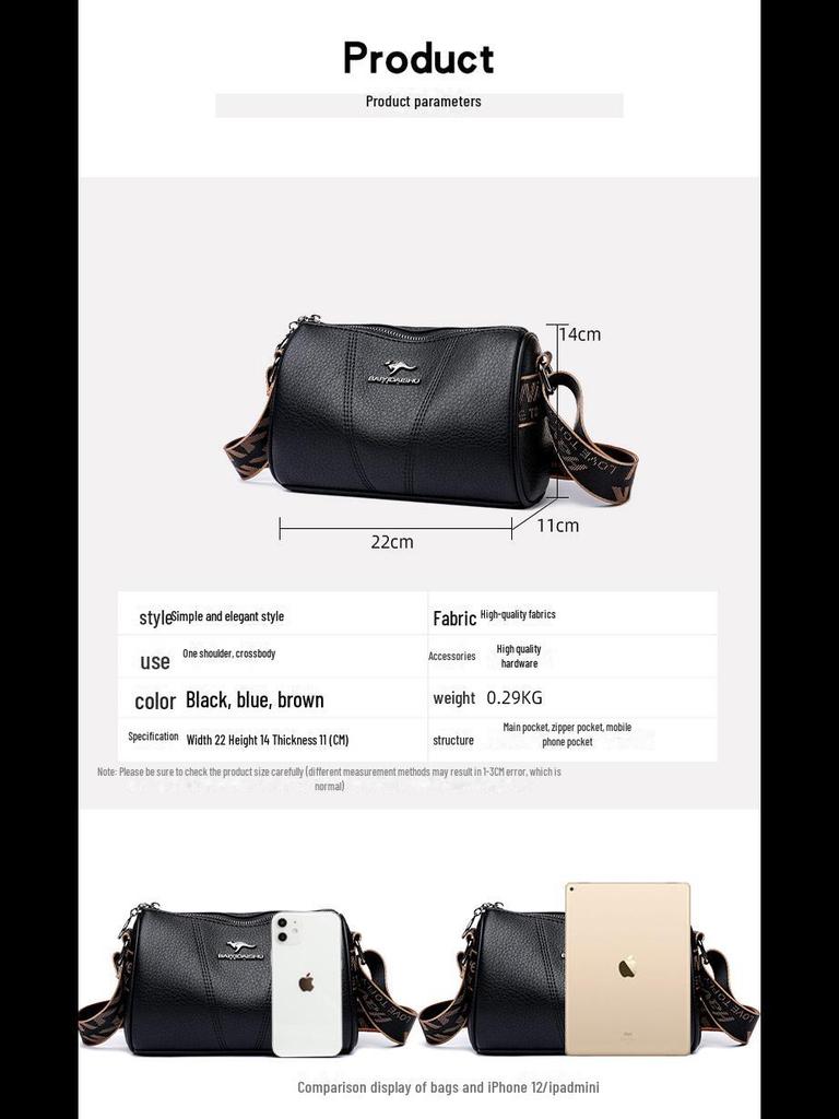 Duża torba Boston Pillow dla kobiet z 2023 r. ze skóry PU i szerokim paskiem na ramię