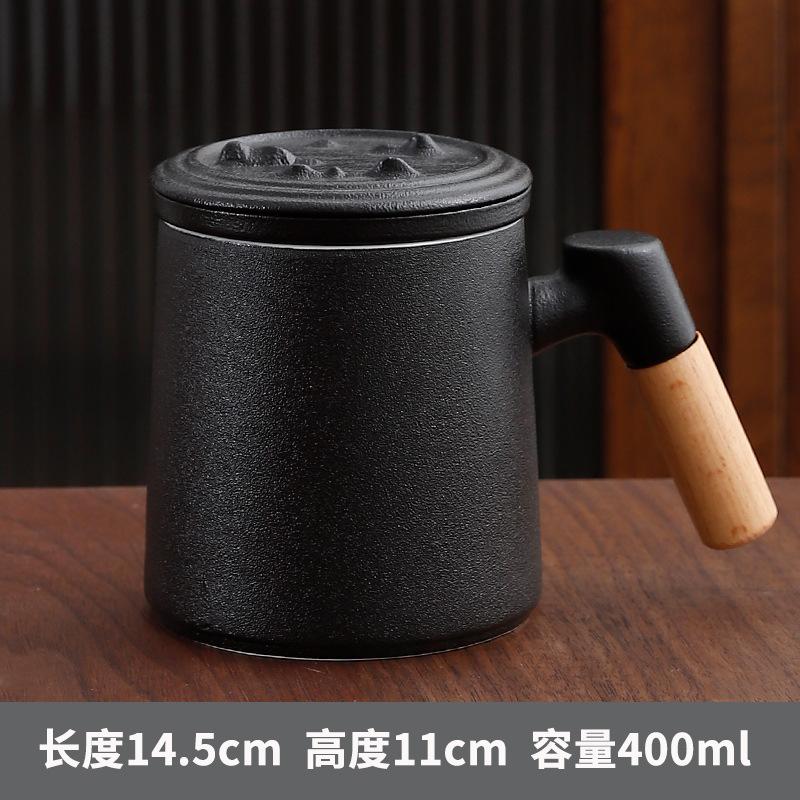 Cana de Ceai cu Filtru Ceramic Cană de Separare a Ceaiului Cană Ceramică de Birou cu Capac Cană Suvenir
