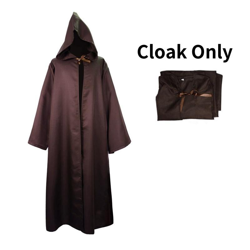 Realistic Jedi Costume Obi-Wan Kenobi Adult Cosplay Jedi Warrior Cosplay Hooded Cloak Clothing Suit Halloween Party Costumes