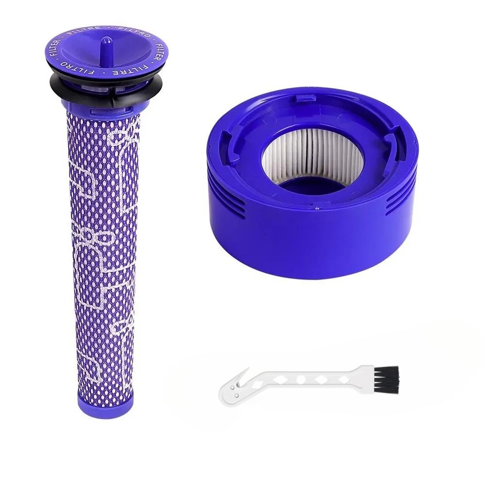 Replacement Pre-Filter and Post- Filter For Dyson V7 V8 Cordless Vacuum Cleaners Pre Filter + HEPA Post-Filter Kit Accessories as the picture сливовый