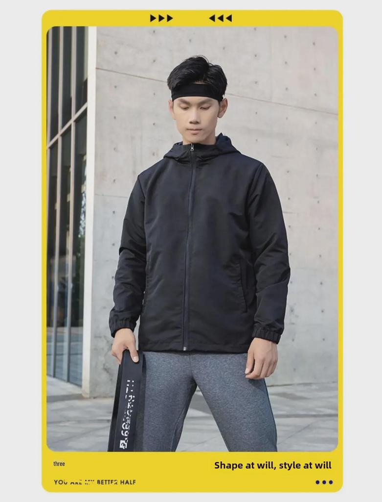 Men's Korean Style Hooded Windbreaker - Spring/Autumn Large Size Casual Jacket for Couples