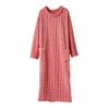 Women's Flannel Nightgown Fuzzy Plush Warm Crewneck Sleepwear Loose Winter Pullover Nightdress with Pockets