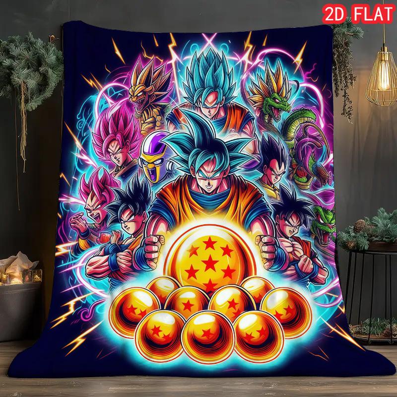 

Dragon Ball Indoor Relax Blanket Soft Flannel Warm Blanket for Bedroom Office Lounge THW 75x90cm