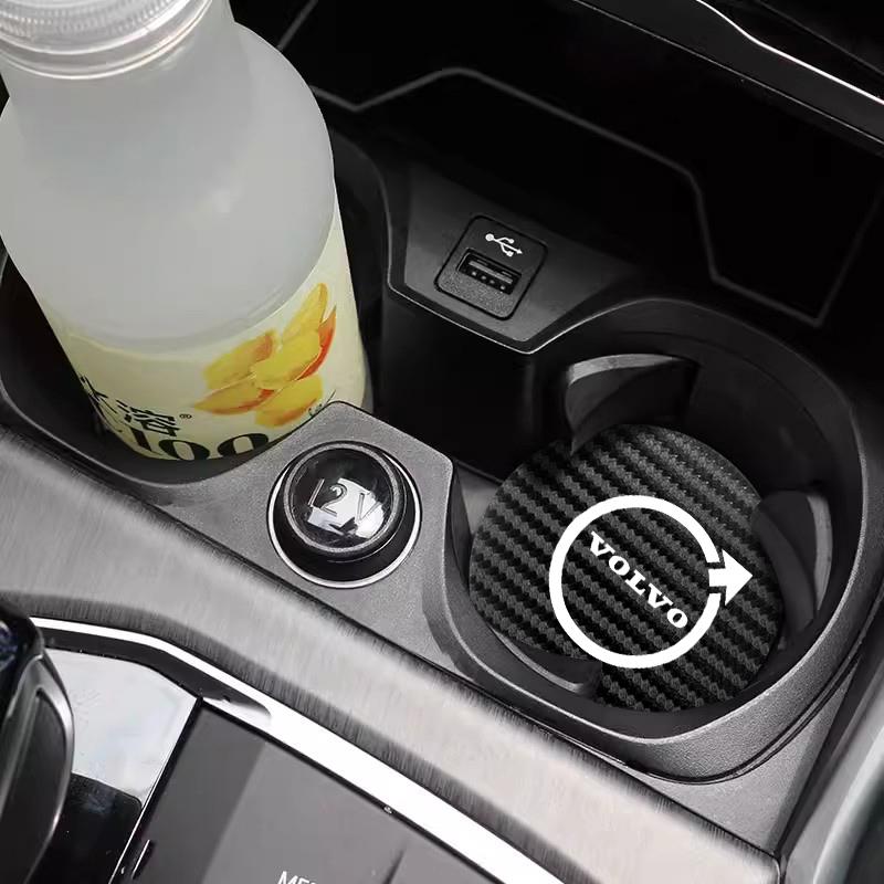 2 szt. Skórzana podstawka pod kubek do samochodu Gniazdo na kubek samochodowy Antypoślizgowa podkładka do Volvo XC90 V90 V60 XC60 V40 EC40 EX40 S80 S60 S90 C40 XC40 V70 X
