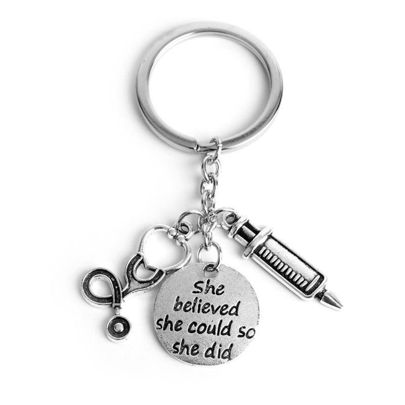 1 pcs Doctor Tools Stethoscope Syringe Pendants Key Chain Medical Students Gifts 1 pcs Doctor Tools Stethoscope Syringe Pendants Key Chain Medical Students Gifts