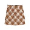 Women's High Waist Woolen Red Plaid A-Line Skirt - Hip-Hugging, Slimming, Autumn/Winter 2026