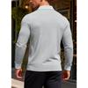 Men S Long Sleeve Waffle Knit Polo Shirt Casual Vacation Style