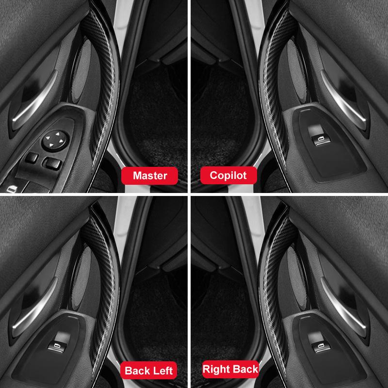Door Inner Handle For BMW F30 F80 F32 F33 F82 F34 F35 F36 3GT 3 4 Series 2012- Carbon Fiber Interior Handle Cover Front
