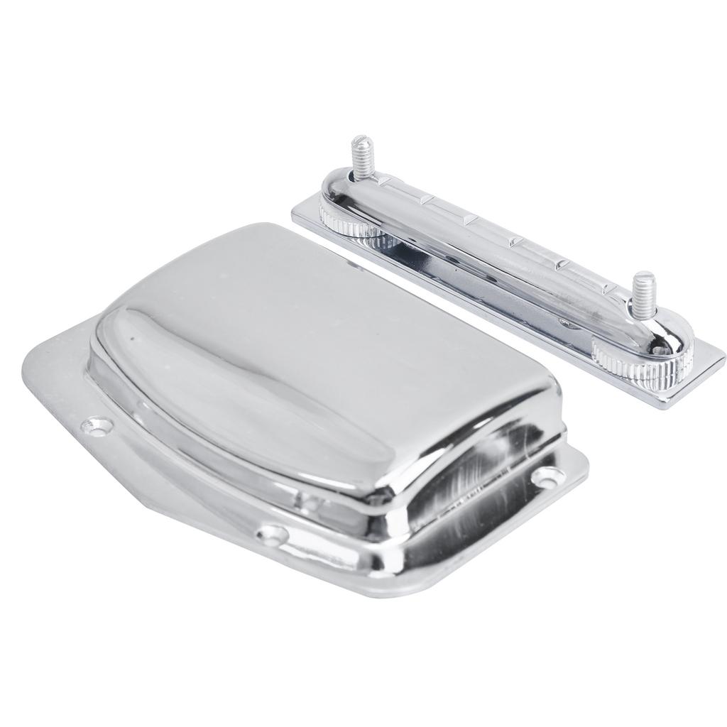 Adjustable Fixed Bridge Tailpiece Metal for Electric Guitar with Protective Cover ShellSilver