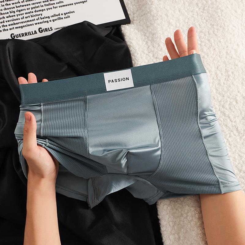 

Мужское нижнее белье из ледяного шелка с антибактериальными свойствами, с внутренней ластовицей и плоскими углами 3XL