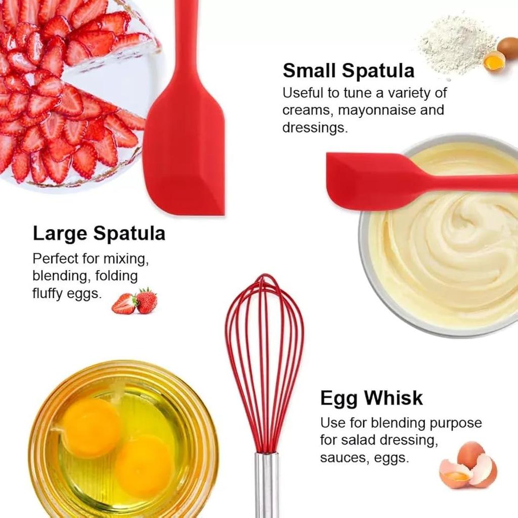 5-Piece Silicone Spatula Set for Cooking Baking & Grilling