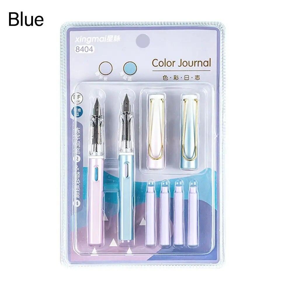 Zasněné přechodové pero 0,38 mm modré inkoustové plnicí pero Vyměnitelné inkoustové gelové pero Dárkové studentské kreativní psací potřeby Školní kancelářské potřeby