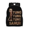 Tung Tung Tung Sahur Classical Backpack Lightweight High School Business Italian Brainrot Meme Daypack College Canvas Bags