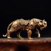 Antique Brass Tiger Figurines Home Decor Accessories Feng Shui Lucky Animal Ornaments Desk Decoration Collectible Gift