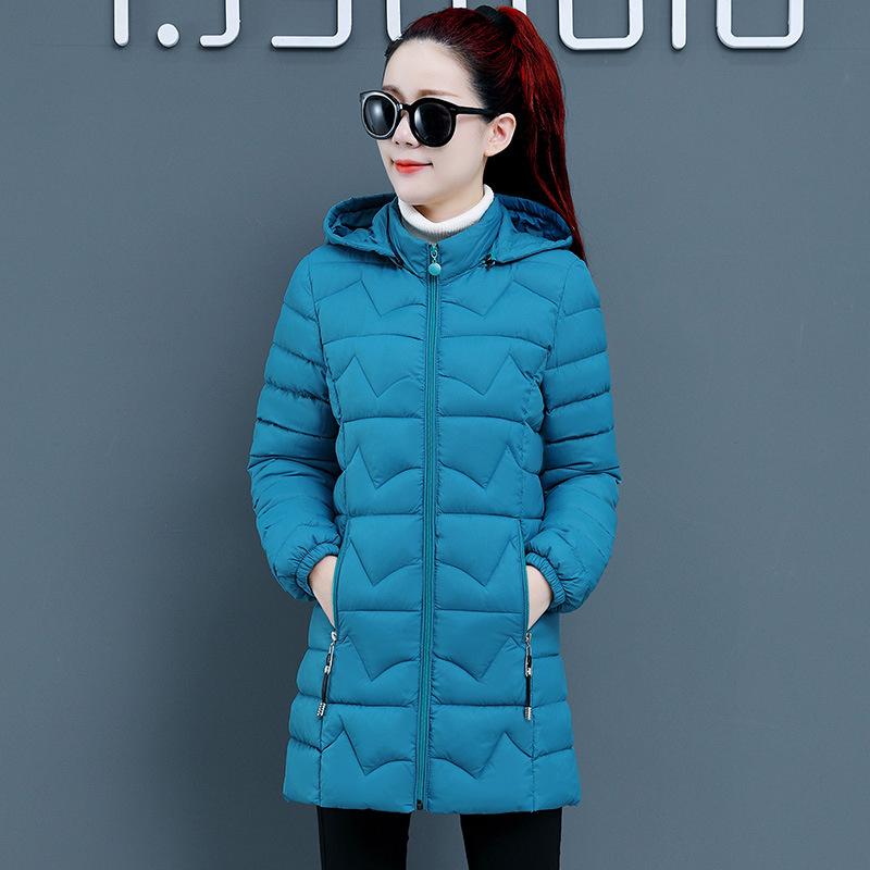 Outono inverno novo casaco de algodão feminino moda coreana longo fino calor jaquetas roupas femininas