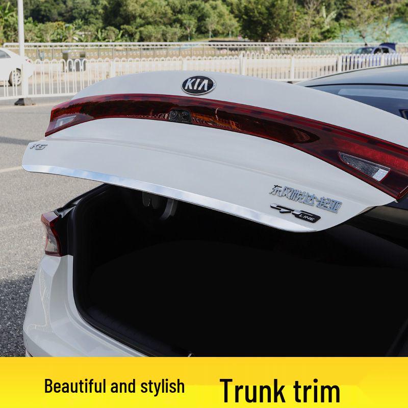 Kia K5 & K-Coupe Tailgate Trim Strip: Stainless Steel Rear Bumper Decorative Trim for 20 Models