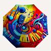 Music Notes, Piano Keys Automatic Folding Umbrella  8 Ribs, Durable Iron Frame, Bright Color Pattern Compact Travel Umbrella, Suitable for O