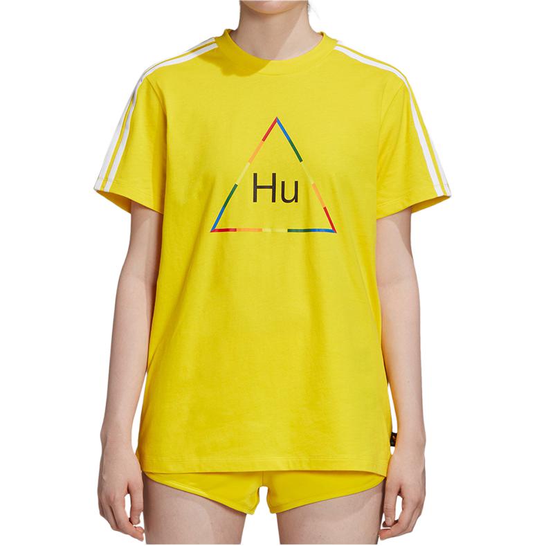 adidas Originals Casual Comfortable Round Neck Short Sleeve T-Shirt Women Tops Yellow FR9075