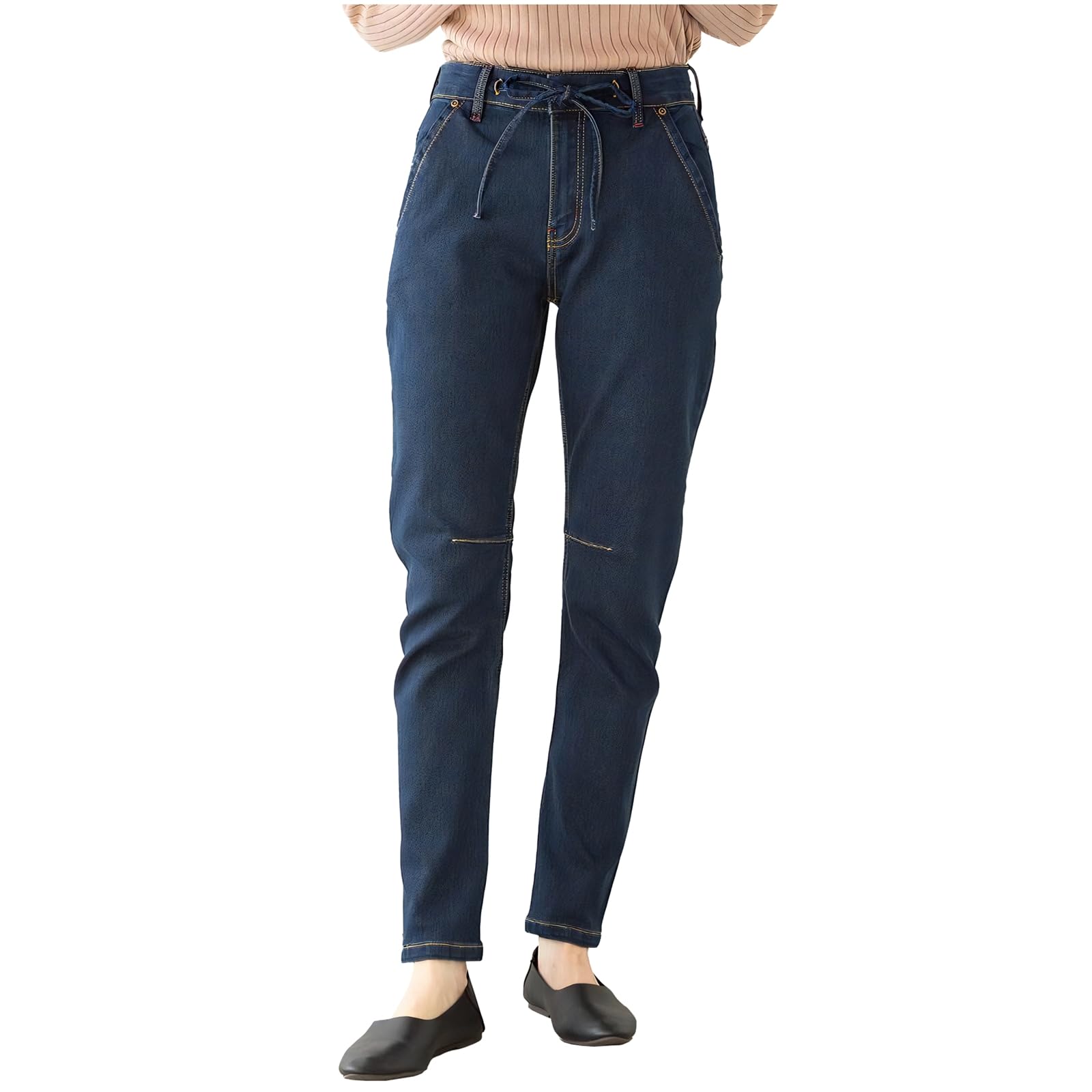 

Crossmarberry Прямые Плюс Эластичный Деним Легкие Винтажные Женские Джинсы, Стильные, Размер, Брюки, Эластичные, Отделка, Кулиска, Стройнящие, Мягкие, Темно-синие,