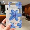 Elegant Blue Lily Pattern Phone Case For iPhone 17 Pro Max 16 15 Pro 14 13 12 11 XR XS 17Air 16 Plus 16E Clear Bumper Cover