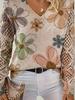 Bohemian Floral V-neck Sweater - Elegant, Long Sleeve Pullover Top