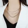 OPK Fashion Double-layer Stainless Steel Necklace Girl