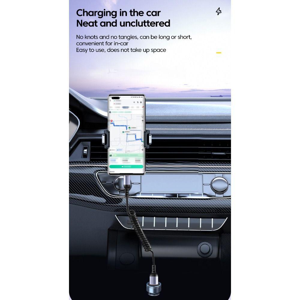 6A 66W Spring Short Charging Cable Retractable USB C To Type C Cable for iPhone Car Power Bank