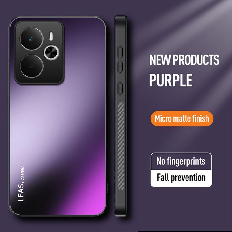 

EUCAGR ShockProof AG Frosted Soft TPU+PC Matte Back Cover For Realme 14 Phone Case Coque For Realme14 5G For Realme 14 фіолетовий