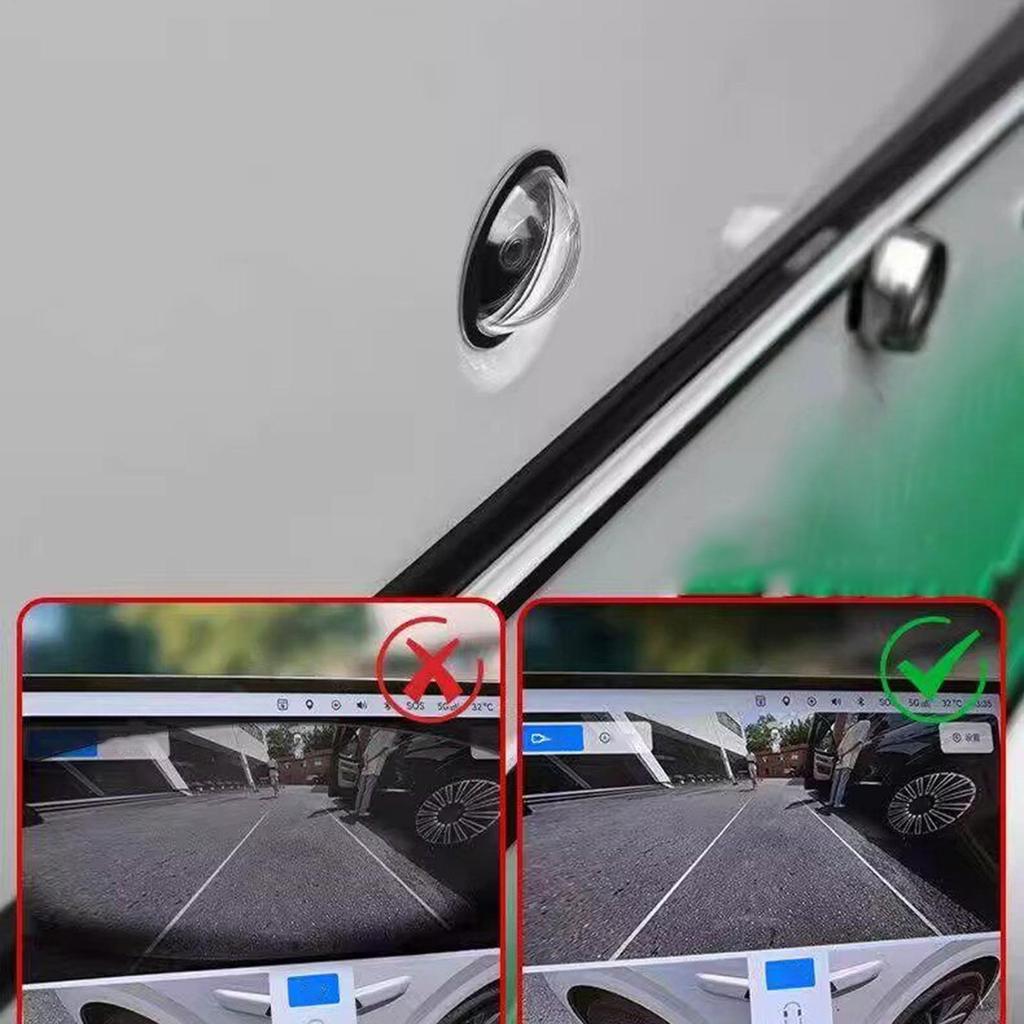 Car Camera Cover 2 Pieces Clear Anti-Rain Shield Vehicle Camera Guard for Front Rear Road Trip Driving Rainy Day Interior Mirrors 6