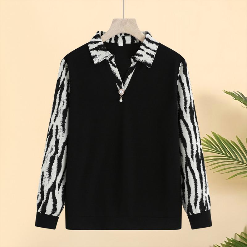 

Весна и Осень Новая Мамина Рубашка Среднего и Пожилого Возраста Рубашка с Длинным Рукавом Мама Весна Нижняя Рубашка Топ Тонкий D-5XL