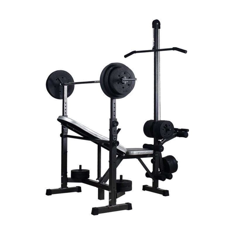 Multifunctional Home Weightlifting Bench with High Pull & Squat Rack