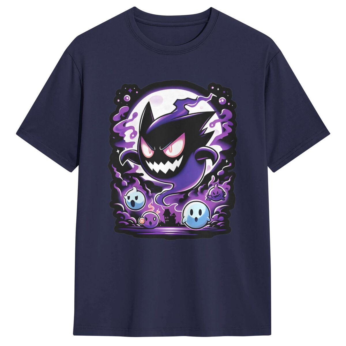 

Мужская футболка Pokemon Gengar Маленький Призрак Футболки Хиппи Летние Футболки Эстетичный Дизайн Одежда из Чистого Хлопка Подарок на День Рождения 4XL