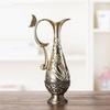 Textured Geometric Vintage Bronze Metal Vases For Living Room Table Centerpieces Display Flower Arrangements Container