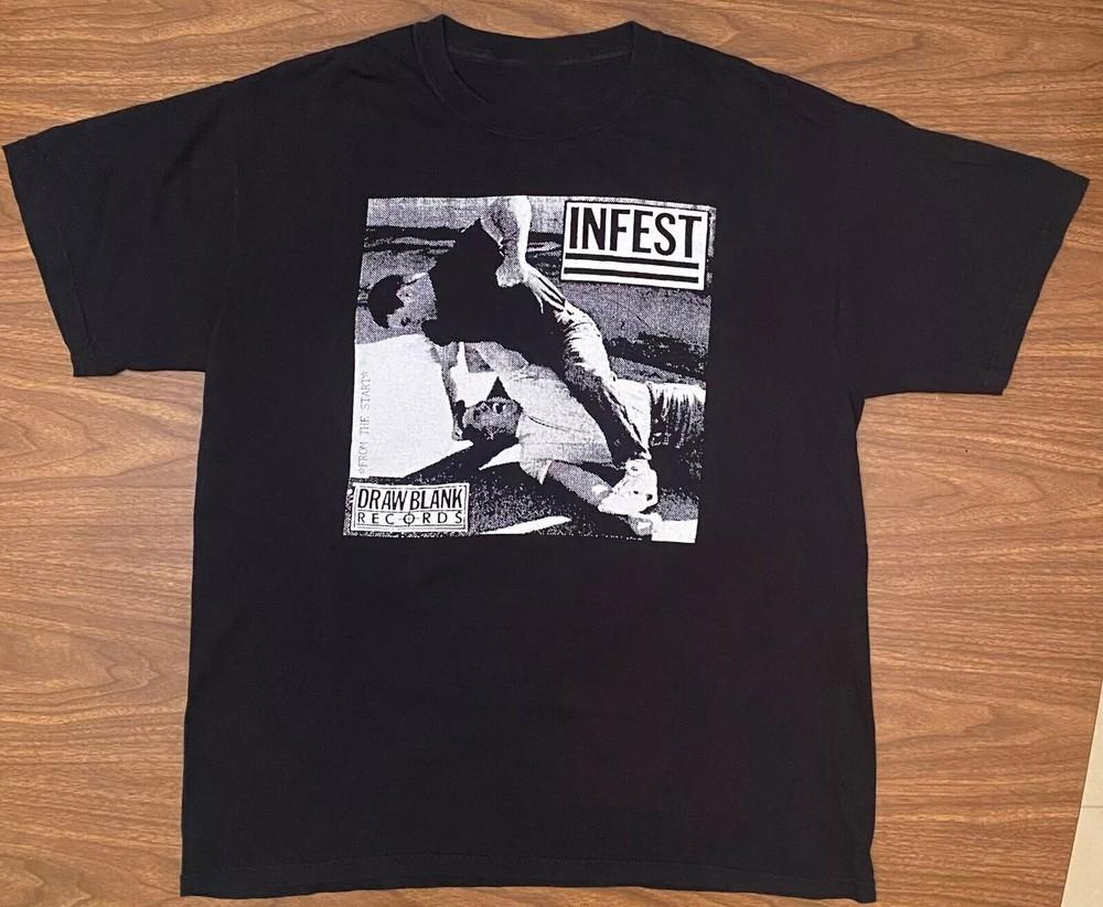VTG INFEST Band powerviolence Gift Fans Black All Size Shirt KK139 XXL