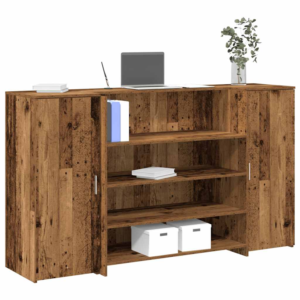 Biurko Recepcyjne Stare Drewno 180X50X103,5 Cm Drewno Klejone