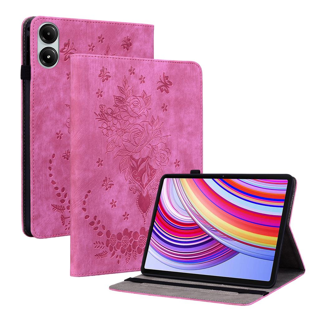 For Xiaomi Redmi Pad Pro/Redmi Pad Pro 5G/Poco Pad Case Rose Flower Leather Protective Cover with Card Holder