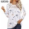 Women's Fashion Casual Long Sleeve O-Neck Blouses & Shirts