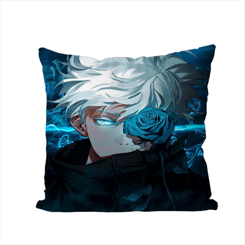 Anime Jujutsu Kaisen Pillow Case For Car Sofa Decorative Home Doublesided Print Plush Square Throw Pillow Cushion Cover