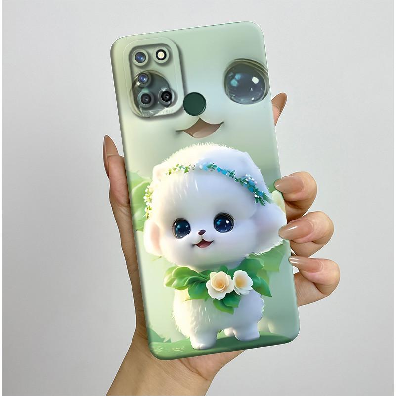 Phone Case For Realme 7I RMX2103 C17 Shockproof Case For Realme C17 Pretty Flowers Liquid Soft Silicone Back Cover Bumper Fundas