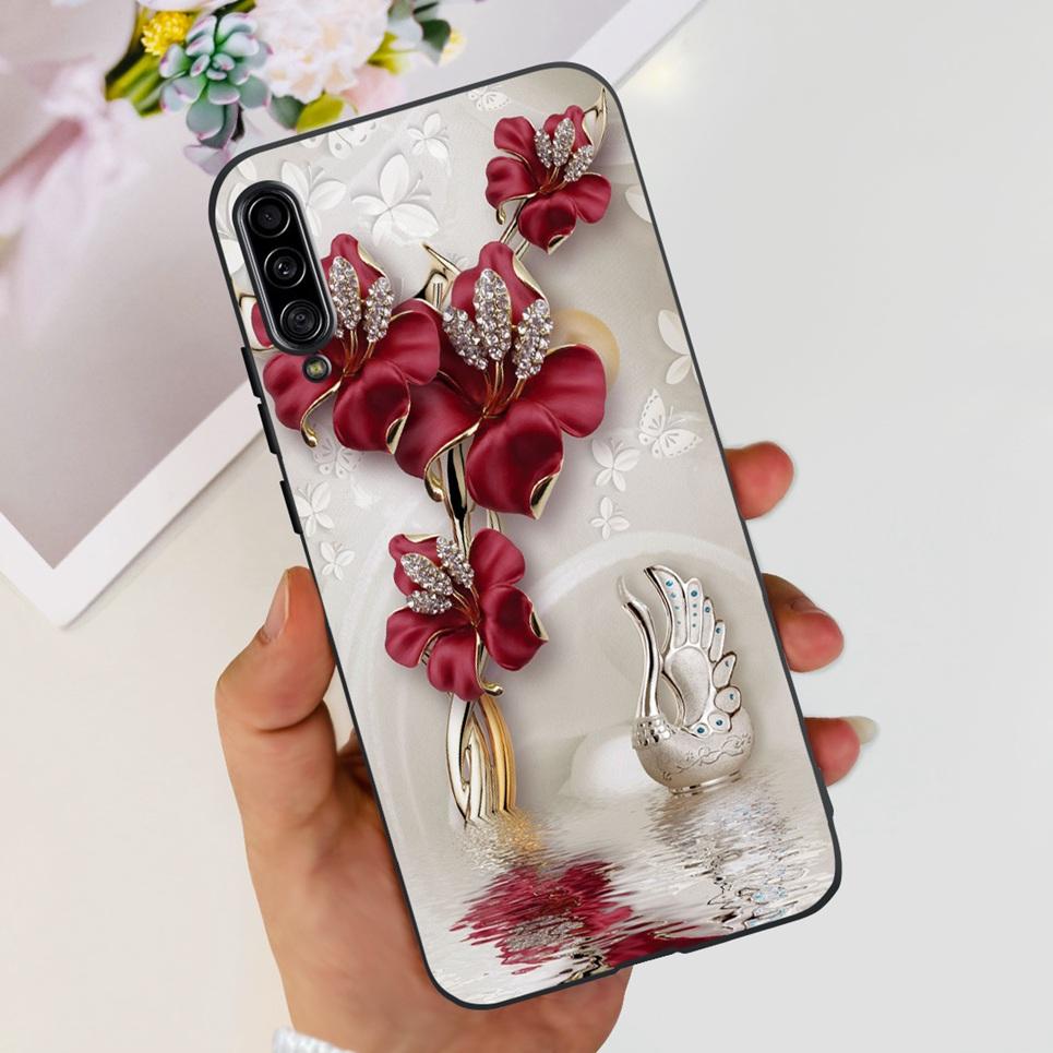 For Samsung Galaxy A90 5G Phone Case Samsung A90 SM-A908B 5G Flower Butterfly Woman Fashion Soft TPU Bumper Transparent Silicone