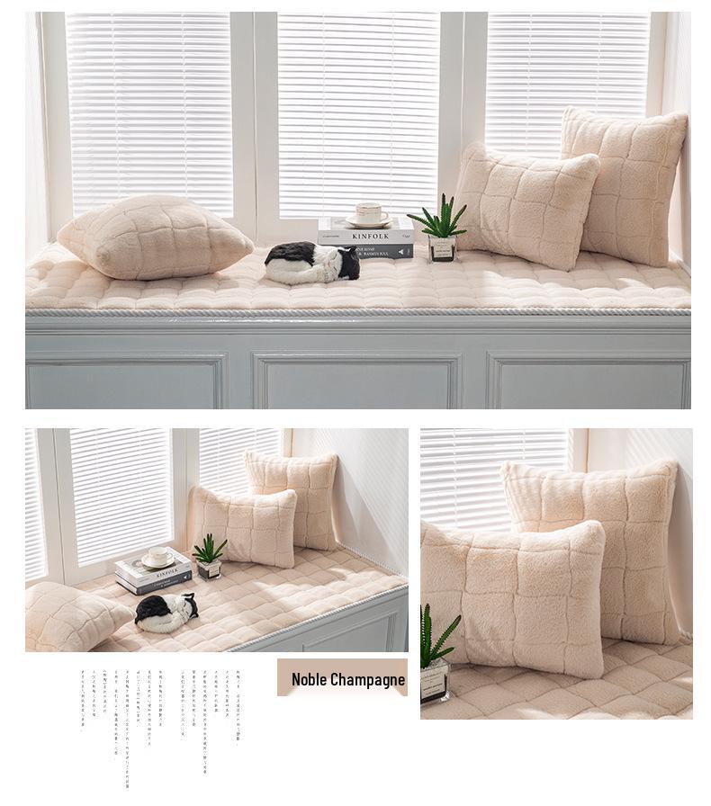 Yilanmeitu Plush Window Sill Cushion - Thick, Machine-Washable Tatami Mat for Bedroom & Balcony.