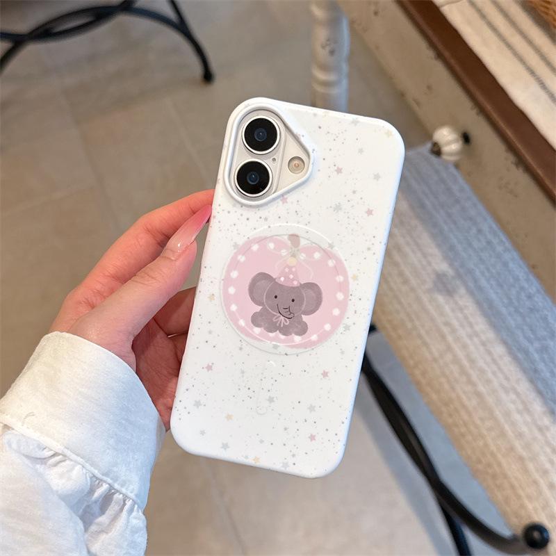 Star Apple Little Elephant Ink Splash Magnetic Phone Case for iPhone 17/16 Pro Max/15 Pro iPhone 15 Pro Max