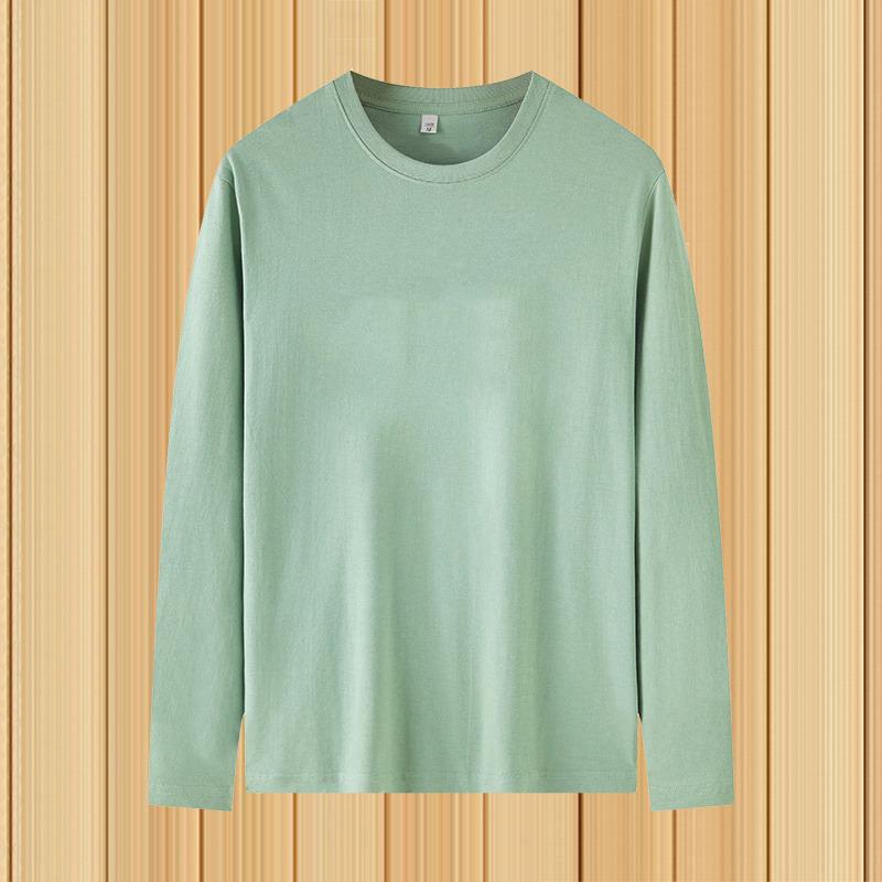 Men's Solid Color Long Sleeve T-Shirt, Imitation Cotton Milk Silk, Round Neck, Spring/Autumn, Large Size, Soft Fabric.